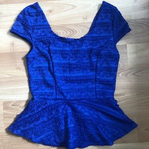 Charlotte Russe Lace Peplum Top